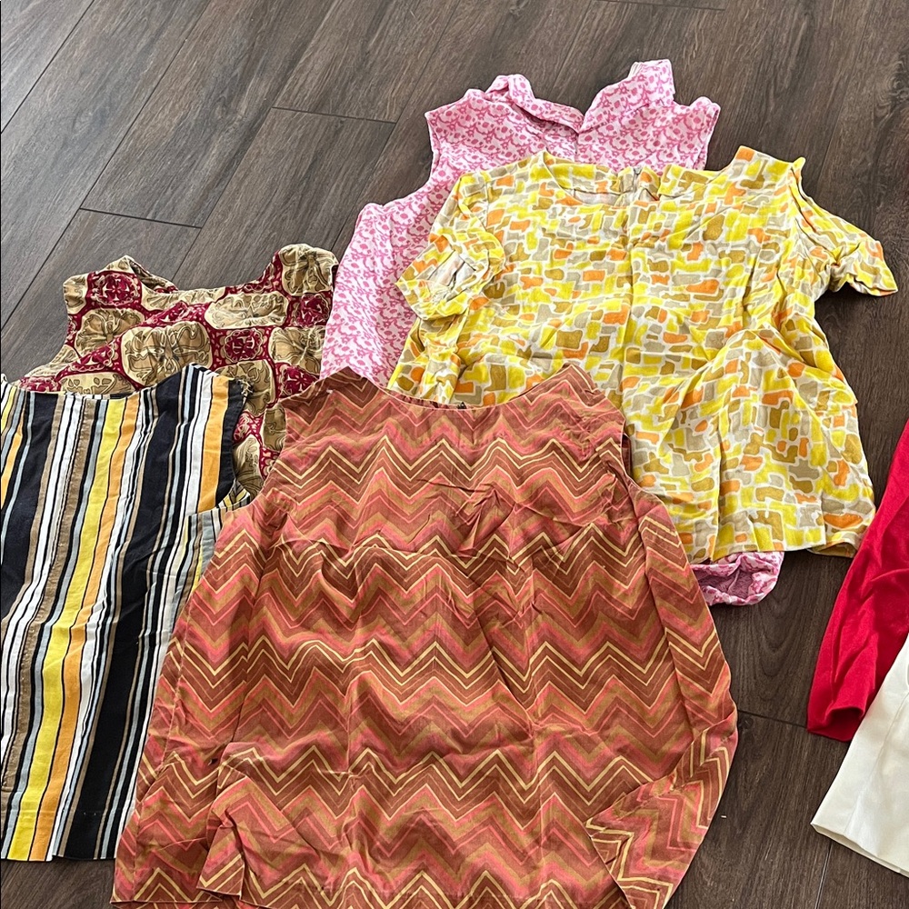 Lot-Mixed Women's Tops, dresses and Skirts - Yellow, Pink, Coral, Striped, cream